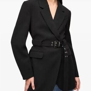 GANNI Black Belted Blazer